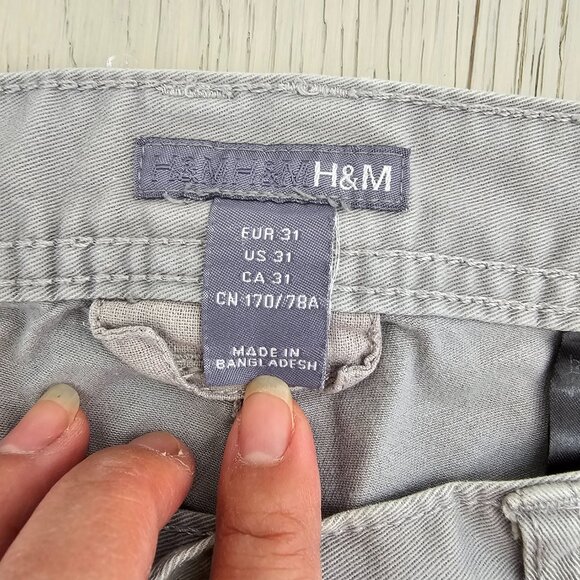 Men's H&M Straight Legged Jeans, Color Taupe/Grey, Size 31 - Picture 3 of 14